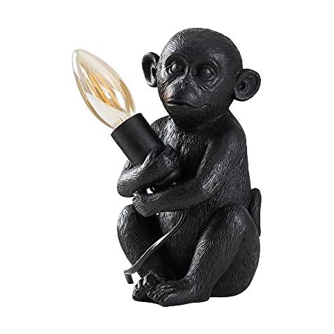 MiniSun Modern Matt Black Painted Baby Monkey Design Table Lamp Cover