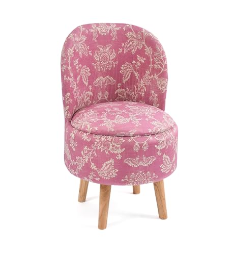 Image of SR Printed Ottoman Pouffes Chair Stool for Living Room Furniture Sitting Dressing Table Pouf Sofa Puffy Stool Room, Pouffes for Sitting Foot Rest, (18x32 Inch, Pink)