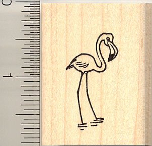 Small Flamingo Rubber Stamp