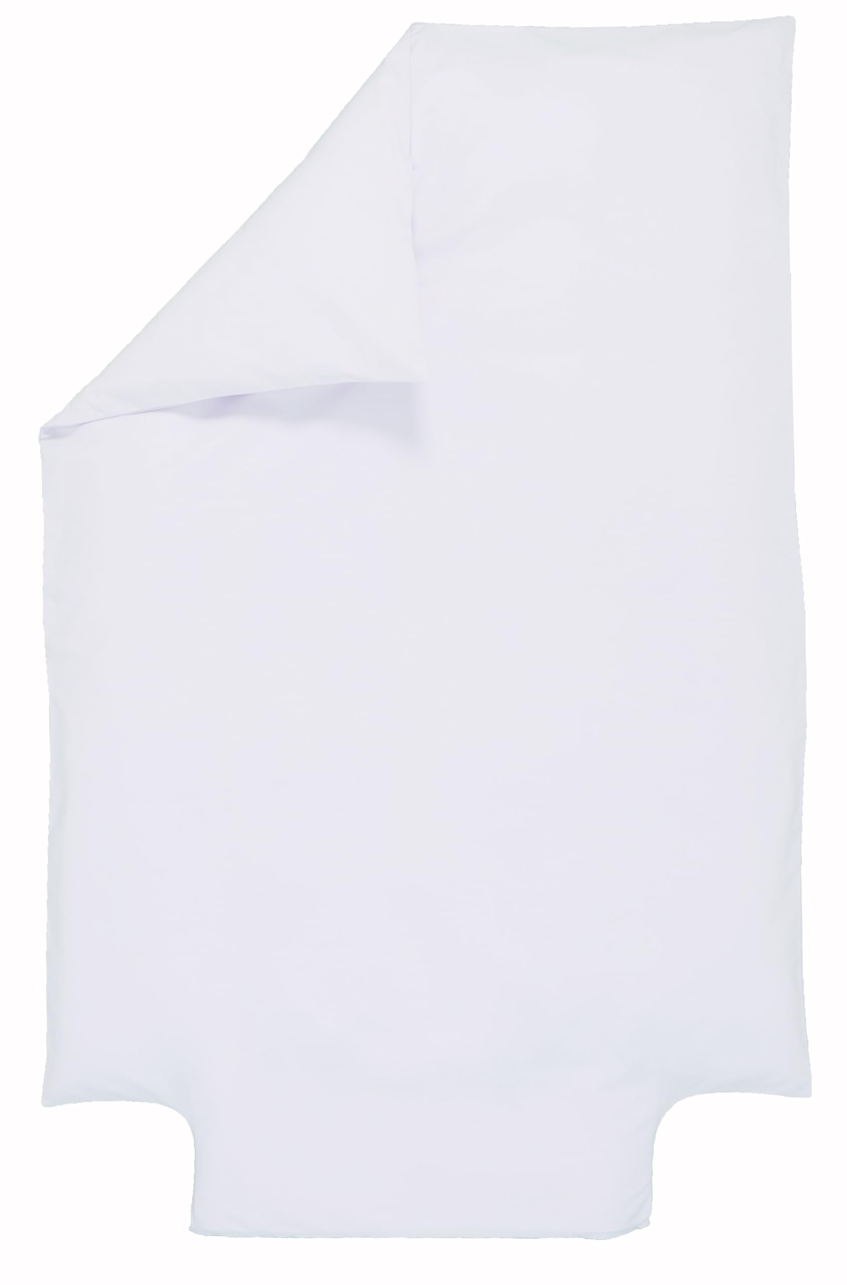 P'tit Basile Housse de Couette 75x120 ou 80x120 cm - 100% Coton Bio 57 Fils certifié sans substances nocives - Blanc - Idéal pour lit bébé Enfant 60x120 70x140 cm Berceau couffin - Rabat pour Border