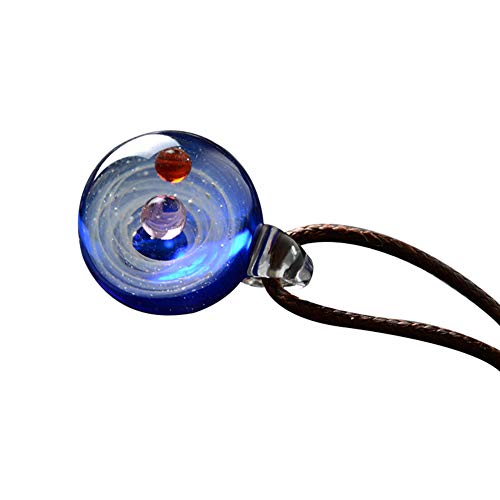 eamqrkt Tiny Universe Crystal Necklace Galaxy Glass Ball Pendant Necklace Jewelry Gift