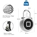 Gym Locker Padlock eLinkSmart Fingerprint Padlock Bluetooth App Authorized View Record Waterproof Security Keyless Smart Combination Lock for Outdoor Locker Backpack Gun Case Silver