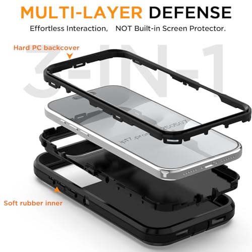 AICase for iPhone 17 Pro Case(6.3"),Heavy Duty Drop Protection Full Body Rugged Shockproof/Drop Proof/Dust Proof Military Protective Tough Durable Phone Cover for iPhone 17 Pro 2025 by AICase - Used condition - Image 2