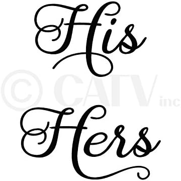 His and Hers vinyl lettering wall decal stickers (Black, 6"H x 9"L, 6"H x 11"L) image 4