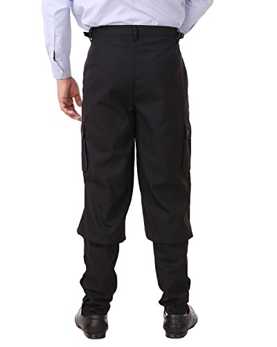 Thepiratedressing Steampunk Victorian Cosplay Costume Mens Airship Pants Trousers C1487 (Black (Poly Viscose Fabric)) (Medium) #TOP3
