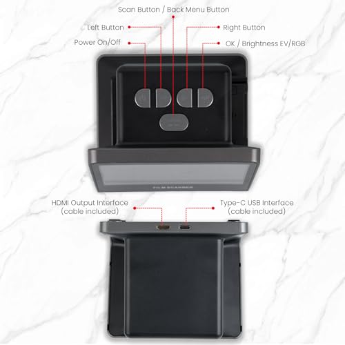 22MP Film and Slide Scanner with 5” LCD Screen, Convert Color & B&W Negatives & Slides 35mm, 126, 110 Film to High Resolution JPEG Digital Photos - Thumbnail 5