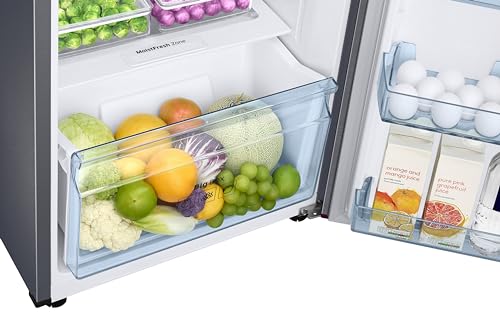 Image of Samsung 236 L, 2 Star, Convertible, Digital Inverter, with Display Frost Free Double Door Refrigerator (RT28C3742S8 /HL, Silver, Elegant Inox)