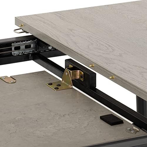Seconique Avery Extending Dining Table, Concrete/Grey Oak Effect/Black, W 1200-1600mm x D 800mm x H 760mm