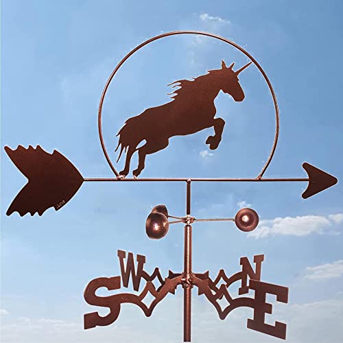 Girouette de style vintage en métal motif licorne pour une architecture de toit raffinée