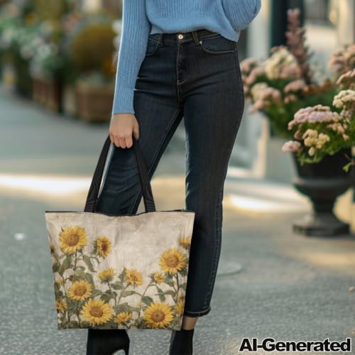 Image of Art Lover Zippered Tote Bag Waterproof Large Work Tote Bags, Artwork Women's Purse Handbags Travel Totes