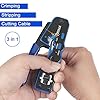 Hiija Pinza Crimpatrice RJ45 Passante Kit 8P8C per Ethernet Cat6 Cat5e Cat5, con 50 Connettori RJ45 Cat6, 50 Coperture, Tester Cavi LAN RJ45/RJ11, Spelafili e Tagliacavi