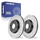 AutoShack Front Vented Drilled & Slotted E-Coated Brake Rotors 2-PC Set Replacement for 2010-2019 Chevrolet Cruze 2012-2020 Chevrolet Sonic ShadowGuard 10.87' (276 mm)