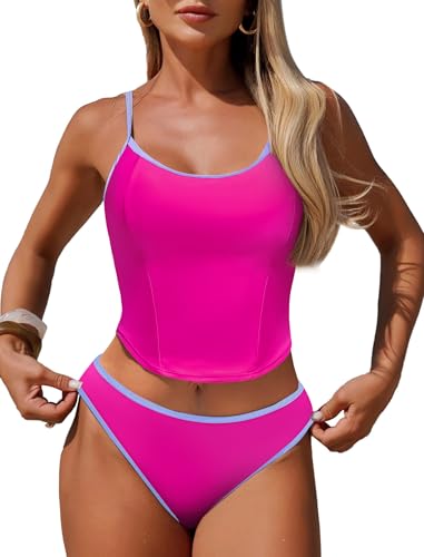 RIHOAS Women's Tankini Swimsuits 2 Piece Tummy Control Swimwear Square