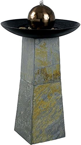Portable and Durable Pontus Outdoor Fountain with Natural Green Slate Base