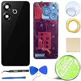 iStable Akkudeckel Set für Xiaomi Redmi 13 Rückseite Glas mit Kamera Linse Deckel Backcover Schwarz