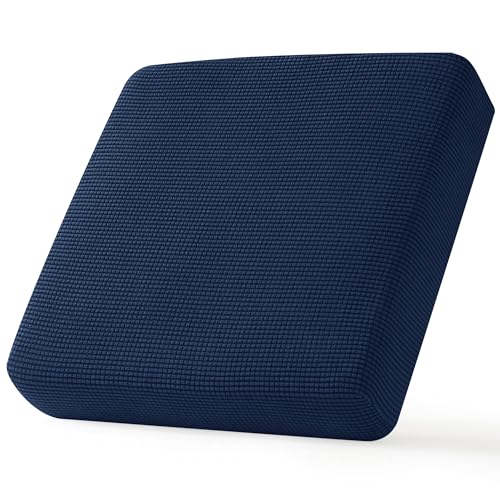 Image of Chunyi Jacquard Polyester Spandex Cushion Slipcover (Chair Cushion, Dark Blue)