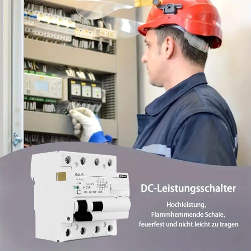 CILIA Fehlerstromschutzschalter Typ AC 30mA 4P – Industrieller Schutzschalter 400 V, 4 DIN-Module, RCCB, Dreiphasiger Schutz (CEI EN 61008-1) In=63A (JVL16-63-4P-63A)