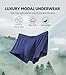 DAVID ARCHY Men's Underwear Modal Ultra Soft Trunks Second Skin Breathable with Support Pouch Boxer Briefs for Men 4 Packs (M, Navy Blue/Wine)