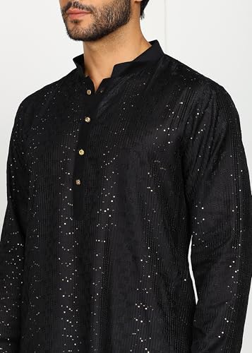 Image of Amazon Brand - Tavasya Men Maroon Self-Design Sequinned
