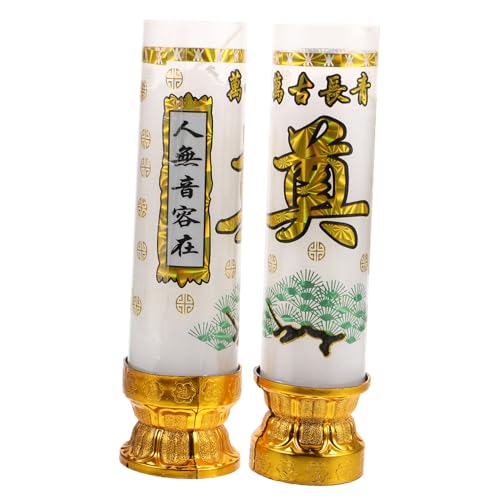 1 Par Memorial de Velas funerarias Decoraciones Decorativo Altar Vela Cementerio Candle Holder decoración Vela funeraria de parafina Vela de parafina de adoración el plastico Cabilock