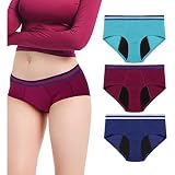 Neione Perioden Unterwäsche Periodenslips Menstruation Postpartum Unterhosen Damen Auslaufsichere Boyshorts 3er-Pack Aurora L