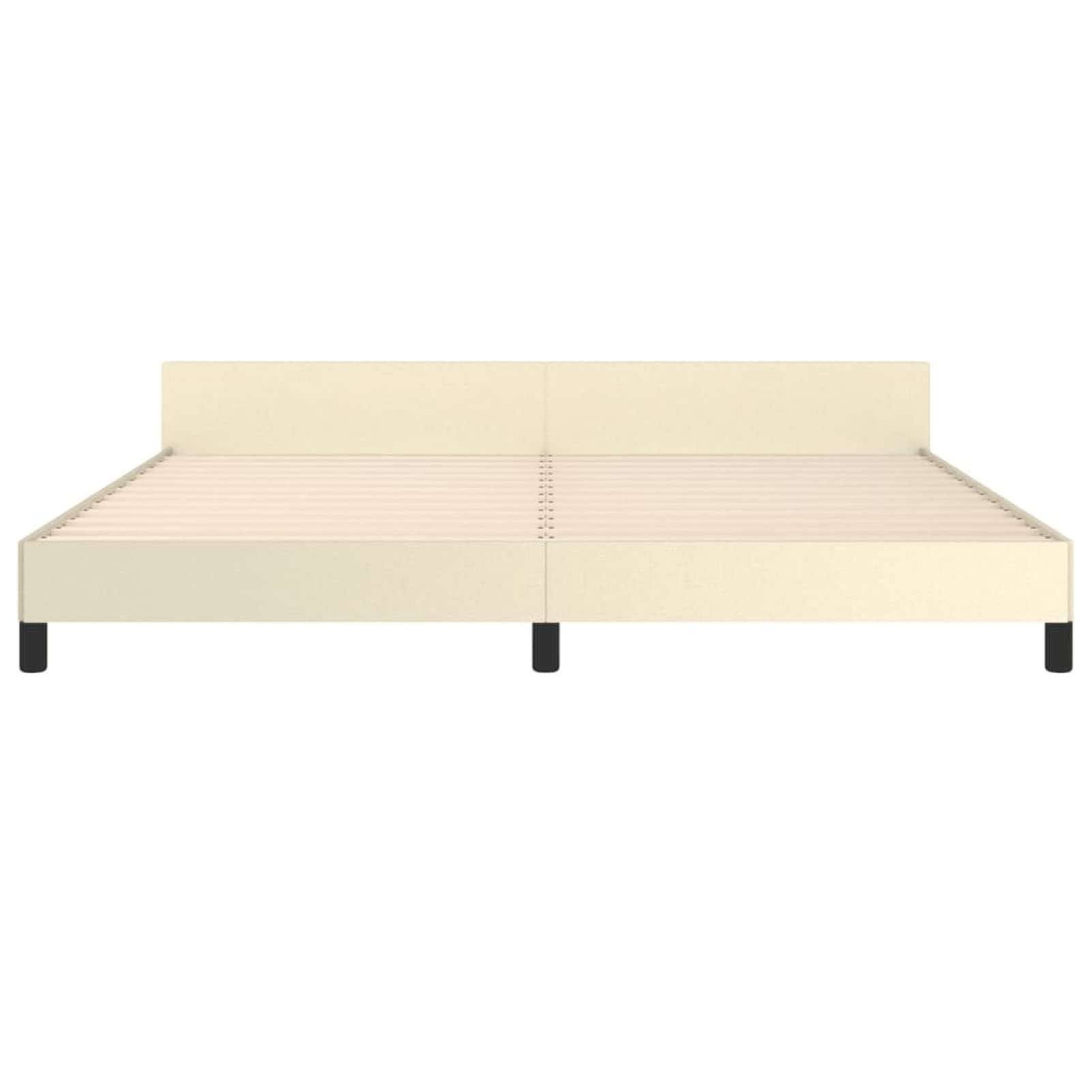 ShGaxin Struttura del letto con testiera, Doghe, Base letto, Telaio del letto, Letto mobile, letti per bambini, letto completo, pelle sintetica crema 200 x 200 cm
