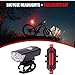 XJKLBYQ Bike Light Set USB Rechargeable Waterproof LED Bike Headlight Safety Tail Light 2PCS, Rear Bike Light