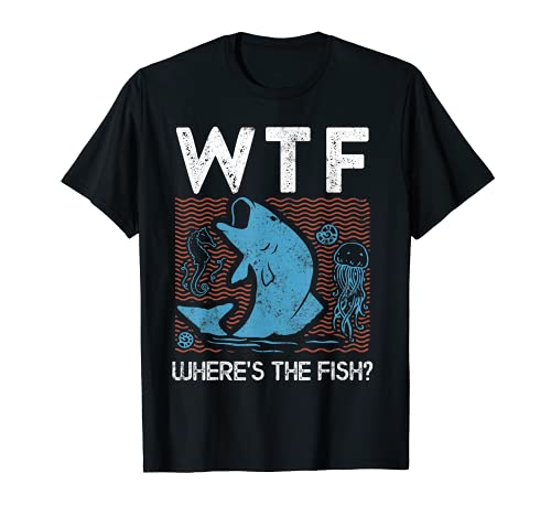 Donde está el pescado? Divertido pesca Hobby Gifts WTF Fisherman Camiseta