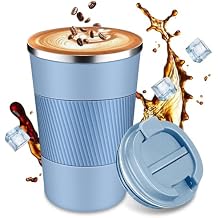 Insulated Travel Coffee Cup with Leak Proof Lid,To Go Camping Stainless Steel Vacuum Coffee Mug, Reusable Coffee Tumblers Hot & Cold Drinks Gifts Multiple Sizes and Colors