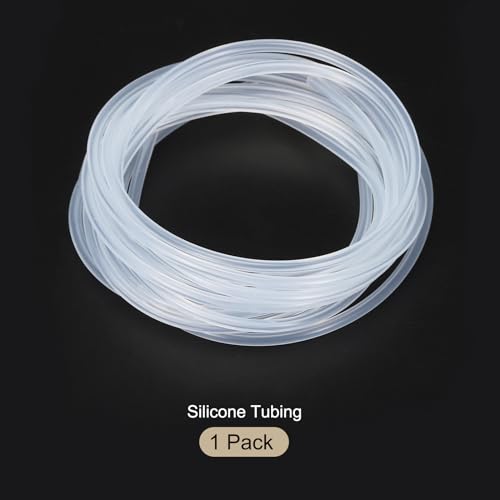 Image of 1m(3.3ft) 0.8mm(0.03 inch) ID x 2mm(0.08 inch) OD Silicone Tubing Clear Industrial Plastic Tubing Pure Silicone Hoses for Pump Siphoning Draining Irrigation Brewing