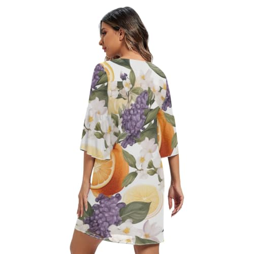 Robe de plage hawaïenne chic et légère fleur d'agrumes orange
