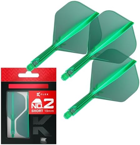 Target Darts K Flex Integrated Dart Flights and Shafts, No.2 | 3er Pack K-Flex - No.2, Kflex All In One Moulded Dart Flight & Stem Längen: Kurz, Mittelstufe & Mittel | Professionel
