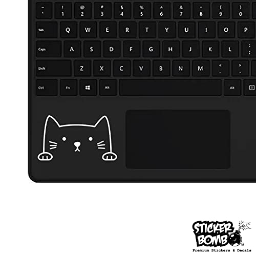 Peeking Cat Decal - Sticker Bomb Vinyl Decal For Car Truck, Computer, Anywhere! Premium 6 Year Outdoor Vinyl (White, 1) #TOP3