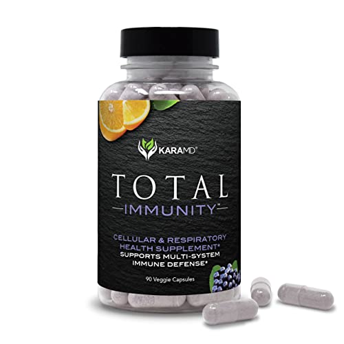 Karamd Total Immunity - Elderberry & Lysine Immune System Support Supplement - Supports Inflammation Relief - With Vitamin C & Zinc - For Women & Men - Vegetable Capsules - 30 Servings (90 Tablets) #TOP22