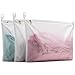 TENRAI Delicates Laundry Bags, Bra Fine Mesh Wash Bag for Underwear, Lingerie, Bra, Pantyhose, Socks, Use YKK Zipper, Have Hanger Loops,((0 Fluorescent Cloth White, 3 Medium, CQS)