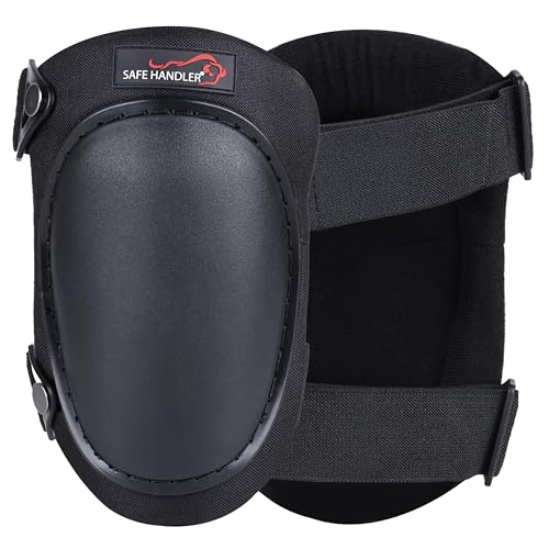 SAFE HANDLER Professional Knee Pads with High Density PP Cap and Heavy Duty Padding | Comfortable Strong Adjustable Double Strap