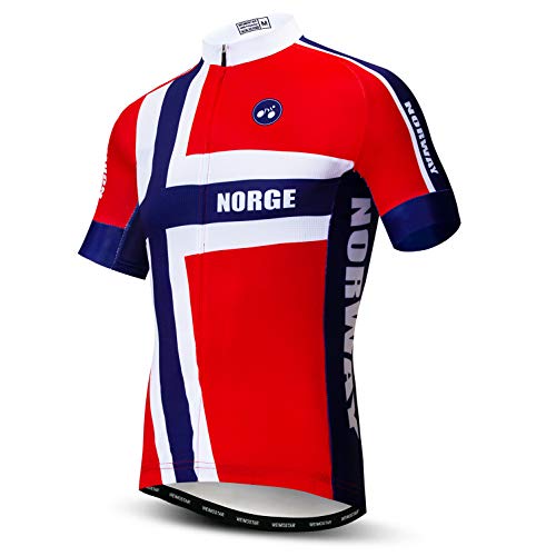 Cycling Jersey Men’s Full Zip Breathable Quick Dry Norway L