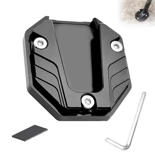 Motocicleta Extensor Pata, Moto Pata de Cabra Soporte Lateral para Moto Modeer Accesorio de Motocicleta Placa de Extensión Caballete Material de Aleación de Aluminio Antideslizante soporte lateral
