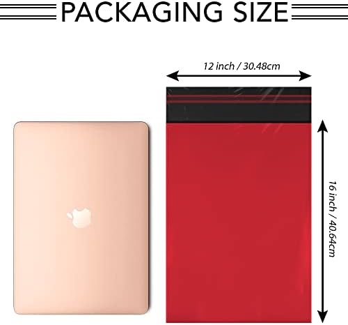 100x Strong Large Mailing Postal Postage Bags 12 x 16" Packaging Mailers, iSOUL [Use in Parcel, Delivery, Shipping, Mail, Package] [Plastic Envelopes] Red - View 8