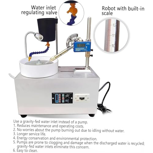 Rectificadora de piedras preciosas, amoladora plana digital de 0 a 2800 rpm con luz LED, controles de ángulo y altura, pulidora de joyas de bajo ruido para gemas y metales preciosos