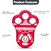 CAMNAL Climbing Pulley 3 Hole Climbing Pulley Stable Traction Climbing Pulley Device Zipline System Pulley, Suit for Tree Work, Rope Climbing and More, Red