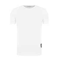Calvin Klein T-Shirt Maniche Corte Uomo Badge Turn Up Sleeve Scollo Rotondo