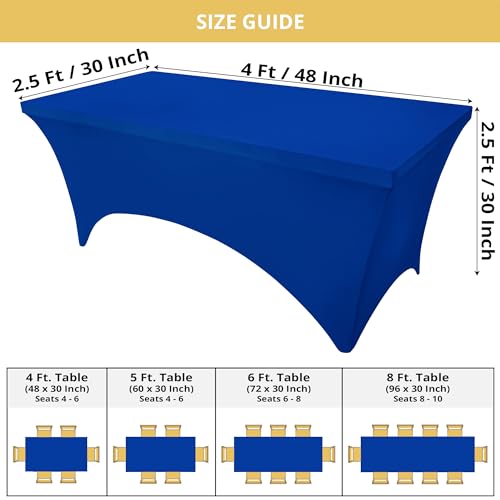 image for Utopia Kitchen Spandex Tablecloth 2 Pack [4FT, Royal Blue] Tight, Fitt