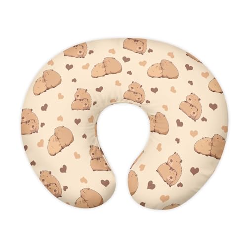 Image of Capybara Nursing Pillow Cover Stretchy Neutral Breastfeeding Pillow Cover Lightweight Neutral Pillow Cover for Infant Snug