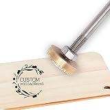 CREATPLANET Fer à Marquer en Bois sur Mesure en Cuir 3cm Tampon en Fer à Marque Personnalisé Tampon à Chaleur BBQ avec Tête en Laiton Manche en Bois pour la décoration Cuisson - Tulipe
