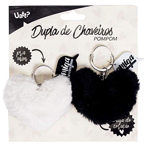 Dupla de chaveiros pompom - amiga do coracao