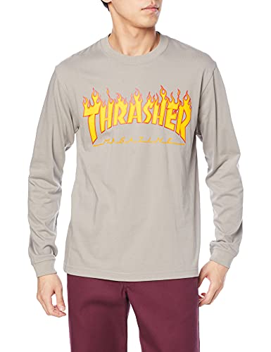 [スラッシャー] メンズ 長袖 プリントTシャツ (ブランドロゴ) [ TH93130 / FLAME ] 定番 STONE GRAY L