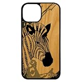 utaupia Cover per iPhone 13 Pro Max Legno Silicone Zebre Personalizzato Animali 256 GB Safari Grigio Portatile Design Nero e Bianco Azteco