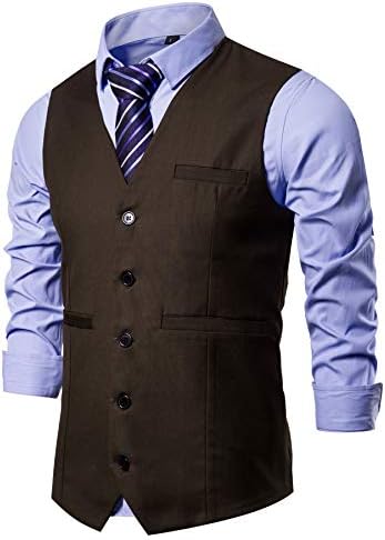 DONGD Mens Formal Suit Vest Business Dress Vest for Suit or Tuxedo