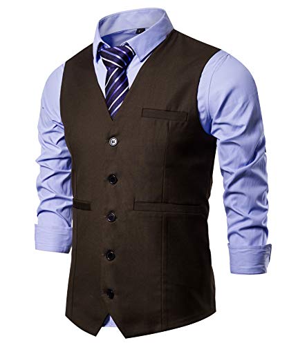 Dongd Mens Formal Suit Vest Business Dress Vest For Suit Or Tuxedo #TOP11